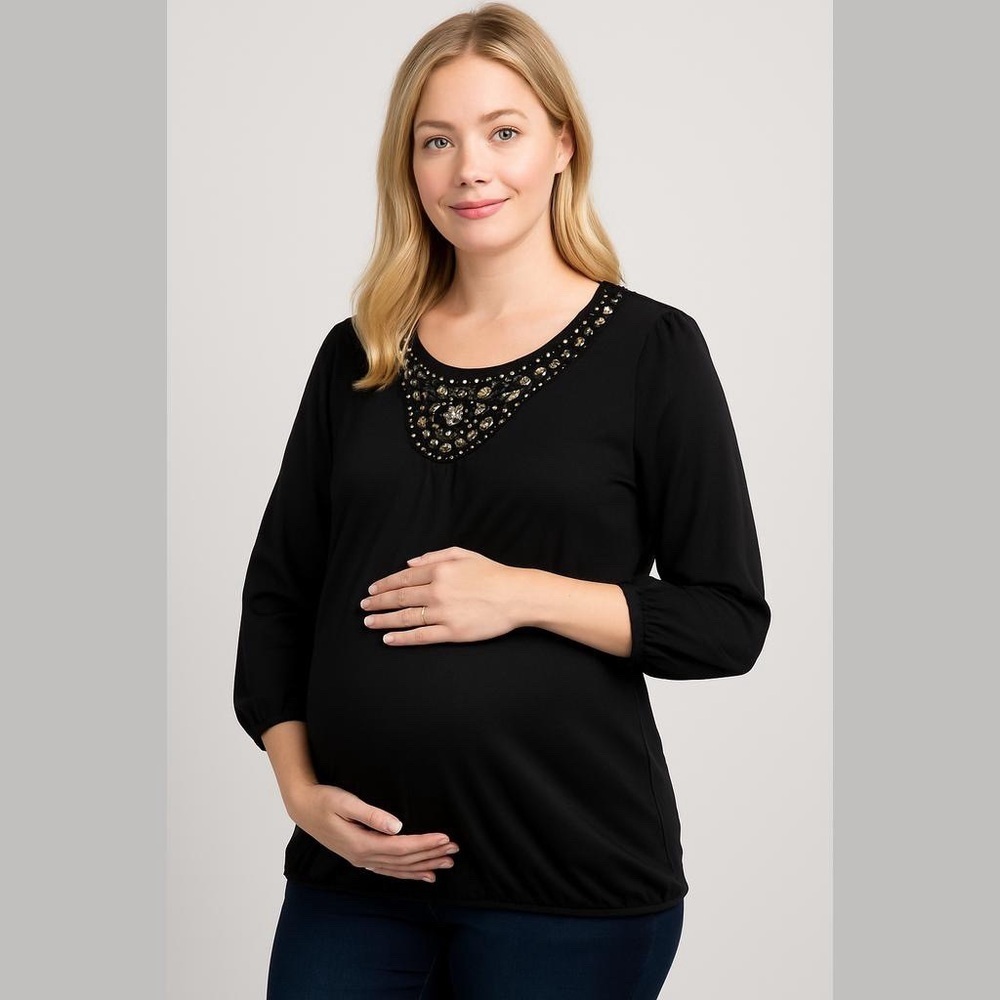 Motherhood Maternity Blouse Size Small Black
